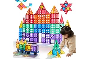 Mideer Magnetic Tiles, 100Piece Magnetic Blocks for Kids Ages 3-5, 3D Magnets Building Set for Toddlers 4-8 Kids Toys Preschool Educational STEM Creativity/Construction Toys Gifts for Girls & Boys