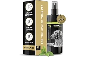 Peticare Anti-Insekten Spray für Hunde | gegen Stechmücken Bremsen Mücken Moskitos und weitere Zweiflügler | sofortige Wirkung | einzigartiges PRS® System für Lange Wirkung – petDog Protect 2809