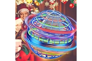 UYOE 2024 Fliegender Ball,Hover Ball,Flying Ball,hoverball,Flying Spinner,Fliegender Magic Ball für Kinder Erwachsener mit LED-Leuchten, 360° drehende Hand betätigt Boomerang (Blue)