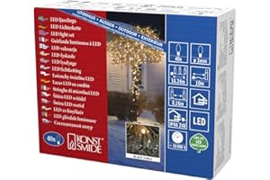 ‎KONSTSMIDE Konstsmide Micro LED Lichterkette, 40 bernsteinfarbene Dioden, 24V Außentrafo, schwarzes Kabel - 3610-800