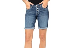 Sublevel Damen Jeans Bermuda-Shorts mit Denim Aufschlag