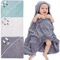 Cape De Bain Bébé à Capuche Extra Douce - 80x80 Cm - Absorbante, Personnalisable - Idéal Après Le Bain Ou La Piscine