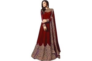 Skyview Fashion Damen Bollywood Anarkali Faux Georgette Salwar Kameez Lomg Anzug Kleid mit ungenähtem Boden