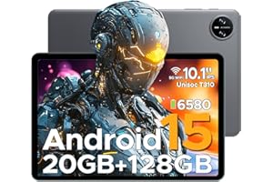 DOOGEE Tab A9 Pro Android 15 Tablet 10 Pulgadas, 20GB RAM+128GB ROM/2TB TF MAX, HD IPS Pantalla, 6580mAh Batería, Tablet WiFi5 2.4/5GHz/8MP+5MP/Facial ID/GMS/BT5.0/3.5mm Jack