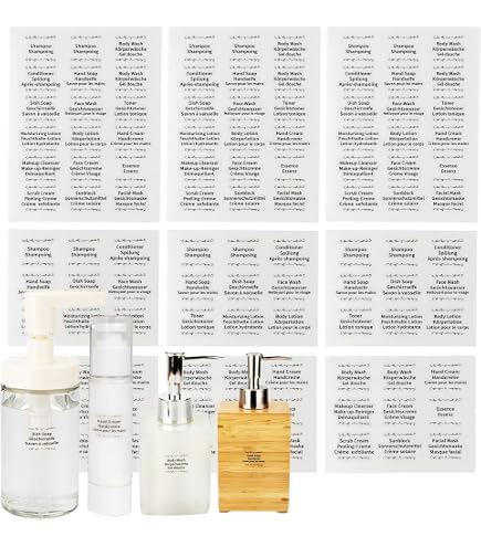 108 Pezzi Etichette per Bottiglie per Impermeabili Adesivi per Sapone