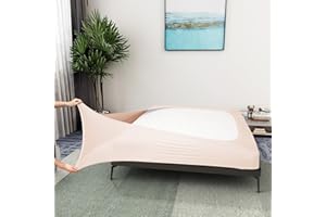 ALYVIA SPRING Funda de somier tamaño Queen/Cal Queen, tejido de punto jersey y elástico alrededor de 4 lados, faldón de cama para hotel y hogar, color rosa