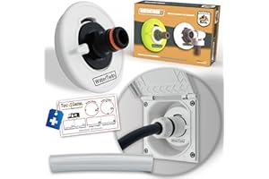 MAJOCOMPTEC WATERTWIN Adaptateur de réservoir d'eau pour camping | Accessoire caravane campeur | Bouchon de réservoir d'eau avec connexion Gardena (adaptateur 3 broches D:68mm)