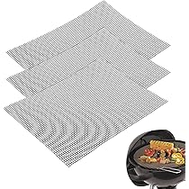 3 Tappetini Per Griglia In Teflon 42x36cm - Antiaderenti, Per BBQ A Gas, Carbone, Forno E Friggitrice Ad Aria - Foto 6