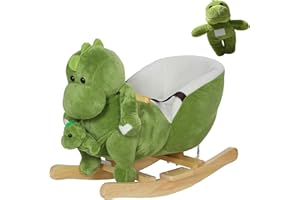 AIYAPLAY Dinosaure à Bascule Cheval à Bascule pour Enfants Jouet à Bascule bébé avec marionnette à Main Ceinture de sécurité et 32 chansons, Cadeau pour garçons et Filles de 18-36 Mois, Vert