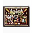Pavan Photo Laminations Tirupati Balaji Padmavati Srinivasa Kalyanam Wall Painting Framed Home Decor (Wood,Matte,Brown,Big Size,10 x 12 Inch) B519M