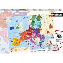 Nathan Puzzle 250 Pièces – Carte Du Monde, 6 Continents, Dès 8 Ans – Carton épais, Trieur Inclus