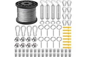 GZFTMKOBNS 30M Garden Wire,2MM Garden Wire for Climbing Plants,Fence Wire,Wire Rope Kit,M5 Turnbuckle Wire Tensioner for Wire Trellis Kit,Catenary Wire Kit,Plant Wire…