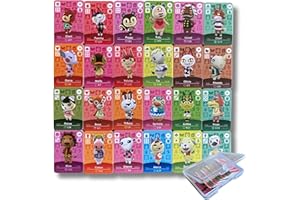 PEMY Lot de 24 Mini Cartes NFC Compatibles Animal Crossing New Horizons, Compatibles avec Nintendo Switch, New 3DS, Wii U - Villageois Rares Boîte de Rangement Série 1 à 4#25-#48