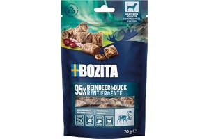 Bozita Meaty Bites hundsnacks med 95% ren och anka – 70 g spannmålsfritt hundgodis utan kyckling och glycerin – läckra hundgo