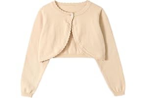 Miipat Toddler Girl Knitted Cardigan Kids Knitted Sweaters One-Button Long Sleeve Crew Neck Bolero Cardigan Shrug Knitwear Coat