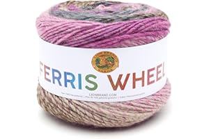 Lion Brand Yarn Ferris Wheel, Roving, Multicolor Yarn for Knitting, Crochet, and Crafts, Wild Violets, 1 Pack
