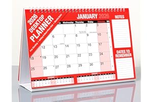 STAR ONLINE Desk Calendar 2026 One Month to View UK Stand Alone Desk Office Table Calendar Planner