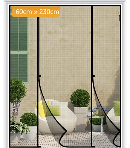 Magnet-Fliegengitter Tür 160x210 Cm – Insektenschutz Für Balkontüren, Ohne Bohren, Mit Klettband