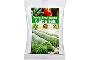 Wohohoho Garden Insect Mesh Netting 6.6ft x 16ft (2m x 5m), 1mm Ultra Fine Plant Covers for Garden Protection. Mosquito Net Pest Barrier for Vegetables Fruits Greenhouse Row Cover Raised Bed Barrier