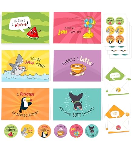 Doodle Me Happy Dankeskarten Für Kinder – 25 Karten Set – Lustig & Süß Mit Doodle-Motiven Zum Beschriften