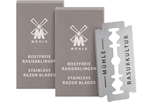 ‎MÜHLE MÜHLE 20er Pack Rasierklingen für alle gängigen Modelle der Sicherheitsrasierer und Rasierhobel - rostfreier Stahl