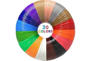 Aozzy 3D Stylo Fils Filament, Filament PLA 1.75mm Lot de 30 Couleurs Différentes, 197" Chaque Couleur, Pour Imprimante 3D et Stylo 3D