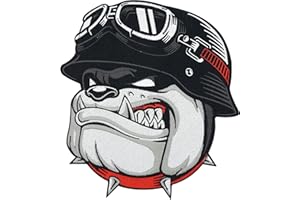 SUMA SHOP Gramde Toppa Termoadesiva Per Giubbotti In Pelle, Da Motociclista, Da Uomo, Con Logo Bulldog, Da Applicare Con Ferro Da Stiro. Cm 23.7 x 21.7