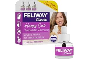 FELIWAY Classic – Antistress Calmante per Gatti – 3 Ricariche da 48 millilitri - Feromoni Rilassanti e Tranquillanti per Gatti Irrequieti