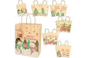 PRINTME3D SHAPE YOUR PROJECTS 12 Sacchetti Regalo Natale |12 Etichette Incluse |Buste regalo Natale |Sacchetti Natalizi In Carta Kraft |Sacchetti Natale |Sacchetto Regalo Con tag Per Personalizzare Ogni Regalo