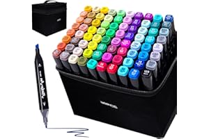 ‎TBC THE BEST CRAFTS TBC The Best Crafts 80 Farben Alkohol Marker, Doppelseitiger Alcohol Marker Stifte Set, Schnell Trocknend und Permanenter Alkoholmarker set für Malerei, Design, Manga