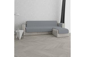 Italian Bed Linen Copridivano Trapuntato Pinsonic TRENDY con Penisola Reversibile, Grigio Chiaro, 240 cm