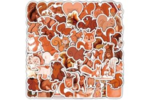 AFFOTO Eichhörnchen Aufkleber für Laptop (50 PCS),Geschenk für Kinder Jugendliche Erwachsene Jungen,Squirrel Stickers Wasserdicht Vinyl Aufkleber für Scrapbook,Skateboard,Auto,Gepäck