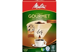Melitta, 80 Coffee Filters, Size 1x4, For Filter Coffee Maker, Intense Gourmet, Pack of 8, Brown