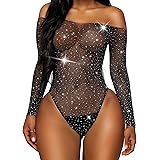 RSLOVE Body da Donna Sexy Lingerie A Rete Completo Intimo in Pizzo Camicia da Notte Trasparente