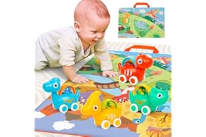 WYSWYG Dinosaur Car Toys for 1 Year Old Boys Gifts, Dinosaur Toys for Boys 1 2 3 Years, Pull Pack Toy Car Dinosaur Toys for Babies Christmas Gift