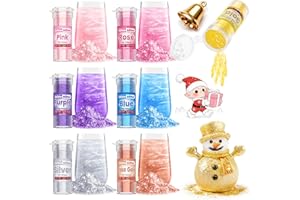 FIDTON Edible Glitter - 7 Vivid Food Colouring Powder (3g Each), Non-Taste Altering Formula for Baking, Cocktails & Desserts, Food Grade Edible Lustre Dust with Barbie Pink Glitter, Silver, Gold...
