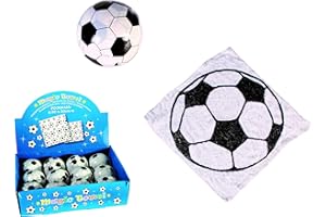 MC-TREND Juego de 4 toallas mágicas con diseño de balón de fútbol, ideal para regalo de cumpleaños de niños, regalo para fiestas, premios, give-aways goodies (juego de 4)