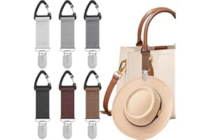HJJMN 6 Stück Huthalter für Reisehandtasche, 6 Farbe Tragbarer Hutclip, Elastische Huthalter Clip, Schal Fäustling Clips, Firma Freihändiges Hutklammer, Tragbarer Kappen Halter für Rucksäcke Gepäcktaschen