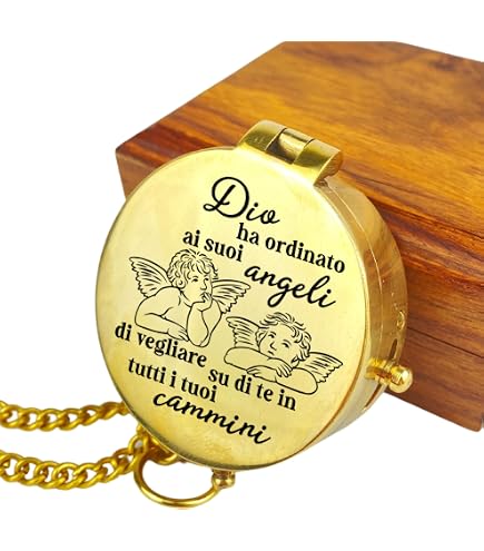 Bussola Personalizzata A Meridiana In Metallo Dorato Con Custodia In Pelle O Set Scatola Legno – Fatto A Mano, India