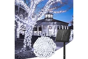 WISDOM LINE Outdoor Solar Light String - 20m 200 LED String, alimenté par l'énergie solaire, 8 modes d'éclairage, imperméable à l'eau Yard Light, jardin extérieur balcon terrasse solaire lumière, blanc pur