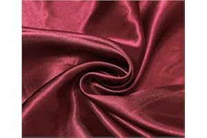 Novato Textiles Silky Satin Liquid Fabric Plain Luxury Craft Dressmaking Fabric 60'' Wide pre Cut (Burgandy, 2 Meter)