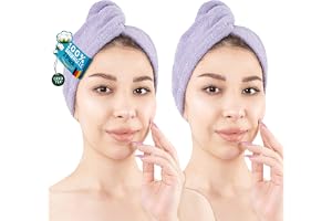 Hammetex Hårturban 2-pack med Knapp, Hårhandduk 100% Bomull | OEKO-TEX-certifierad, absorberande, torkar håret snabbt, för lå