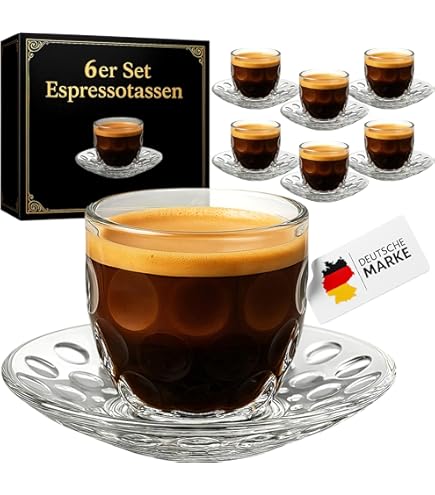 Guzzini Venice Glass - Set 4 Tazzine Espresso Con Piattino, Plastica, 110 Ml, Design Moderno