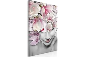 decomonkey - Impression sur Toile Intissée Fleurs 80x120 1 Pièce - Tableau Décoration Appartement Cadre en Bois Photo Déco Salon Image Esthétique Peinture sur Toile Maison