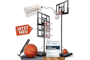 ‎VALENESS VALENESS® Basketballkorb Outdoor - [135 bis 305 cm] Höhenverstellbarer und Wetterfester Ständer - Profi Korb Mit Basketball und Pumpe für Kinder und Erwachsene