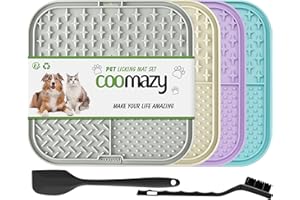 Coomazy 4-pak maty do lizania dla psa i kota, powolny karmnik i antypoślizgowa konstrukcja, redukcja nudy i lęku, odpowiednia do żywności, smakołyków, jogurtu, masła orzechowego i pasty wątrobowej,