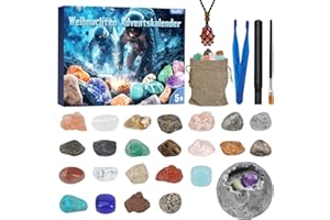 ‎GOFFII Kristalle Adventskalender 2025 für Kinder Ausgrabungsset für Kinder mit 24 Tage Weihnachtskalender Countdown, Natürlichen Mineralien und Edelsteine, Geschenk für Jungen und Mädchen ab 6 7 8 9 10