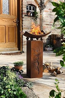 Feuerschale Auf Holzlager O 45 Cm Terrassenfeuer Feuerkorb Feuerstelle Amazon De Garten