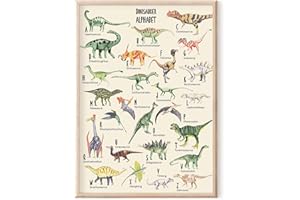 MeinBaby123 ABC Dino Poster pour chambre d'enfant DIN A2 | Poster dinosaure alphabet | images pour chambre d'enfant pour garçon | Dino Décoration murale | Poster mural Premium (Dino ABC - 1)
