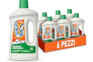 Mr Muscle Disgorgante Biodegradabile, Stura Lavandini e Scarichi Intasati Forte, 3 Dosi per Flacone, Formato Scorta da 6 Pezzi da 750 ml